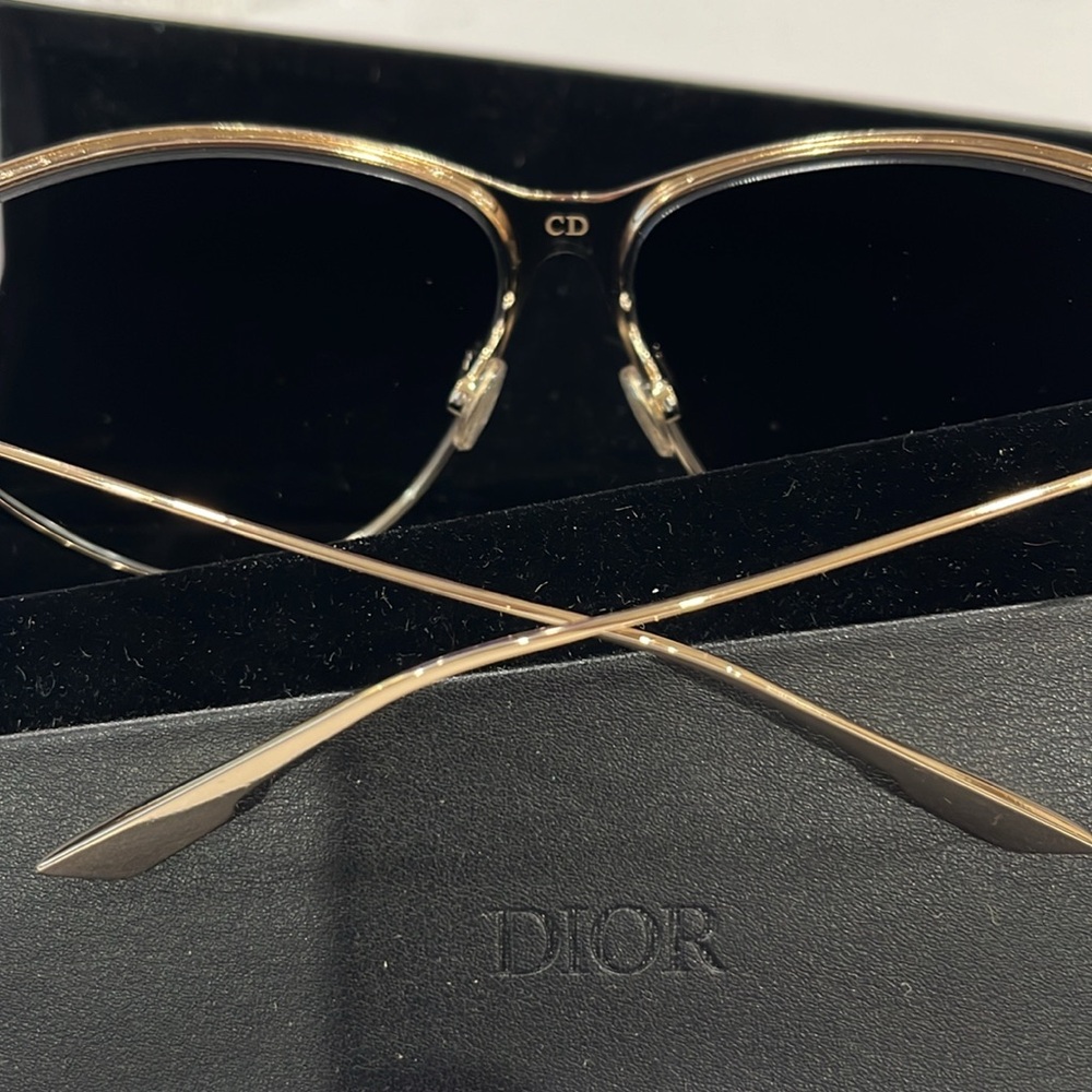 AUTHENTIC DIOR NEW MOTARD GOLD/GREY SHADED SILVER MIRRORED SUNGLASSES 0001C - Picture 4 of 6